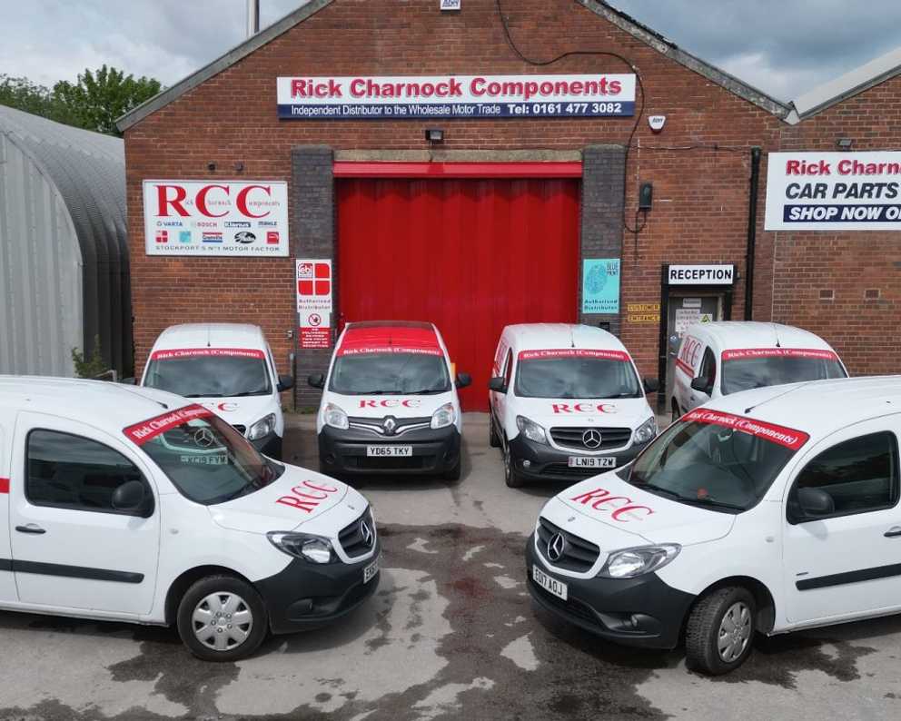 RCC vans outside the warehouse