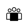 Black and white people icon